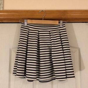 Black and white striped skirt